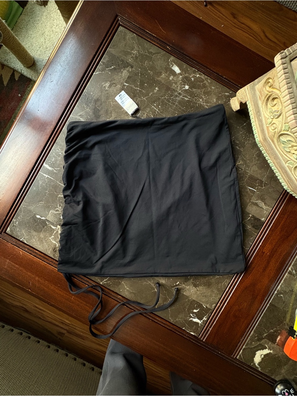 NWOT l*space Black Mini Drawstring Coverup Skirt S